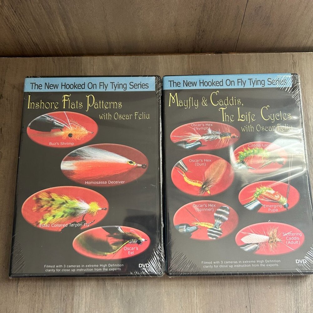 The New Hooked On Fly Tying Series 2-DVD Set with Oscar Feliu - NEW & Sealed